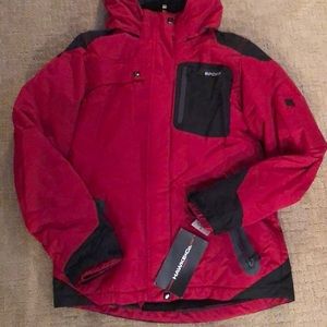 Two-in-one Ski Jacket waterproof faux fur red xs